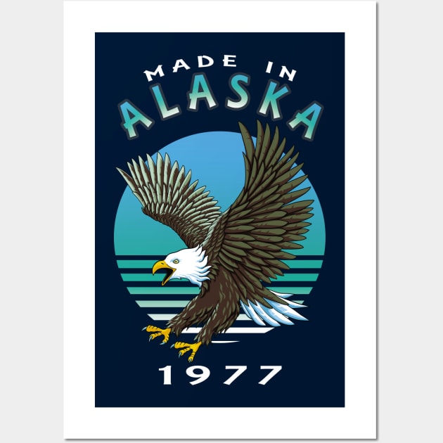 Flying Eagle - Made In Alaska 1977 Birthday Wall Art by TMBTM